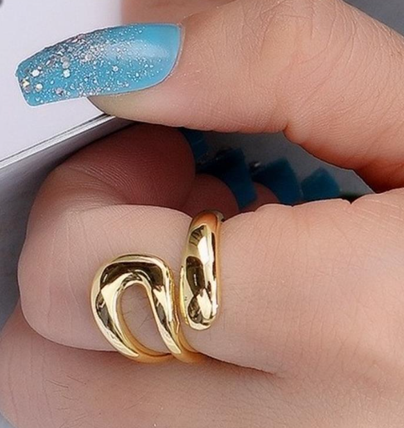 925 Silver Interwoven Open Ring Image 3