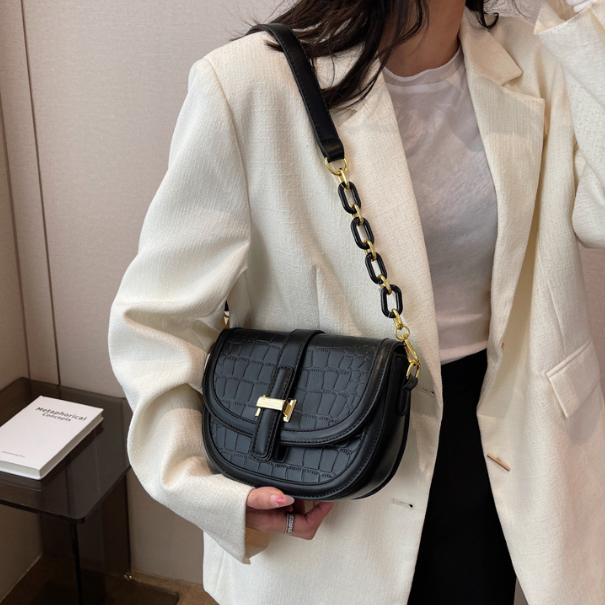 Bolso Bandolera Versátil de un Hombro para Mujer - Negro