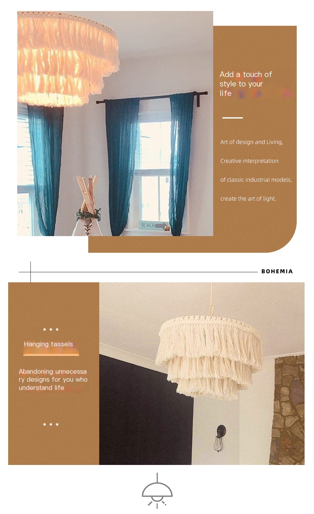 Macrame Hanging Lamp Image 7