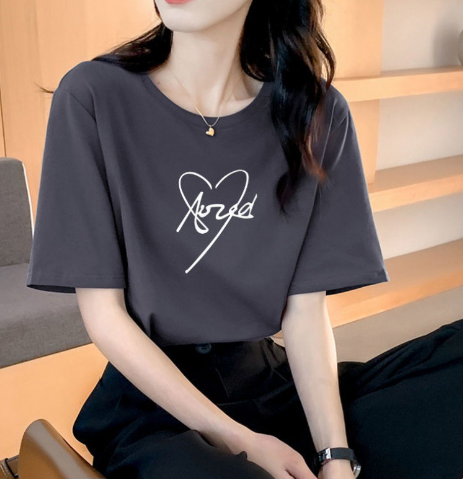 Grey Short Sleeve T-shirt Side View
