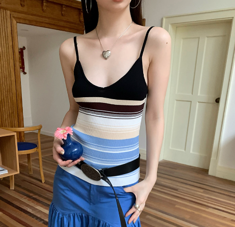 Green Striped Tank Top