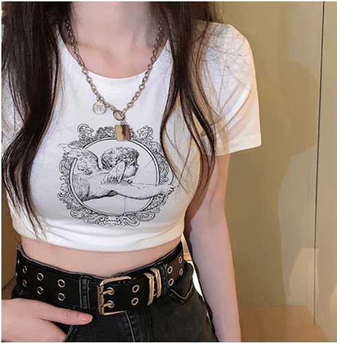 Heart Circle Angel Print Top 4