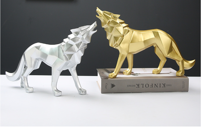 Geometric Wolf Sculpture Image 3