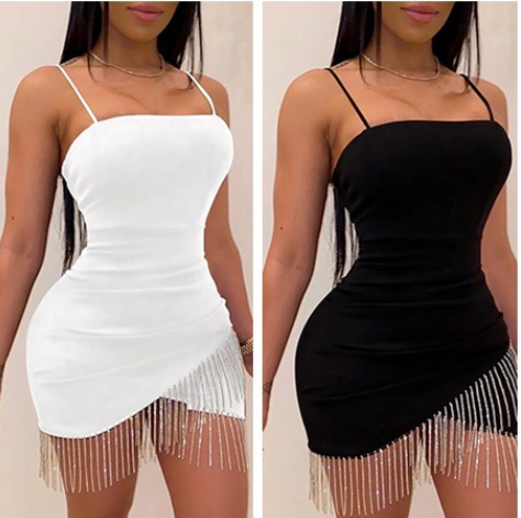 Women's Party Sexy Tassel Dress Image 4