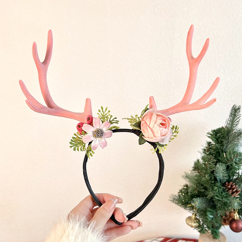 Christmas Antler Flower Headband Image 2