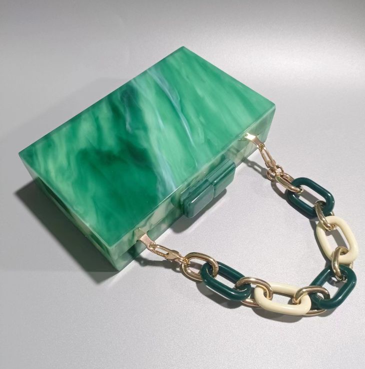 Emerald Green Acrylic Clutch 1