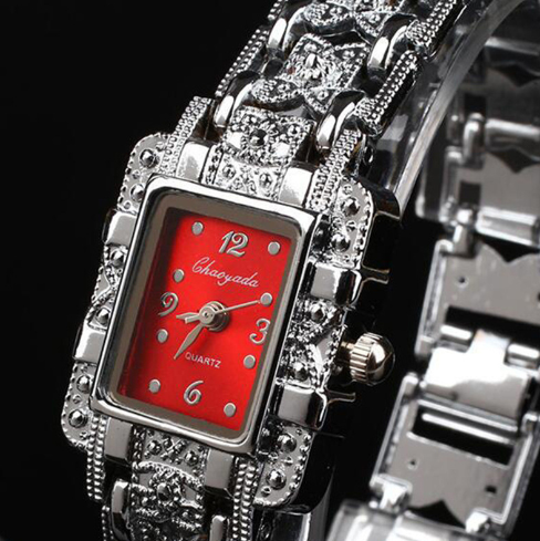 Steel Belt Watch in Red