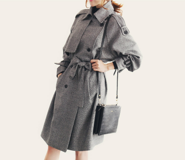 Houndstooth Long Coat Image 3