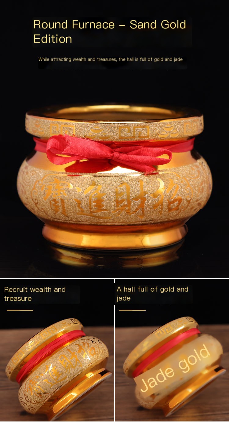 Ceramic Sand Gold Incense Burner Design