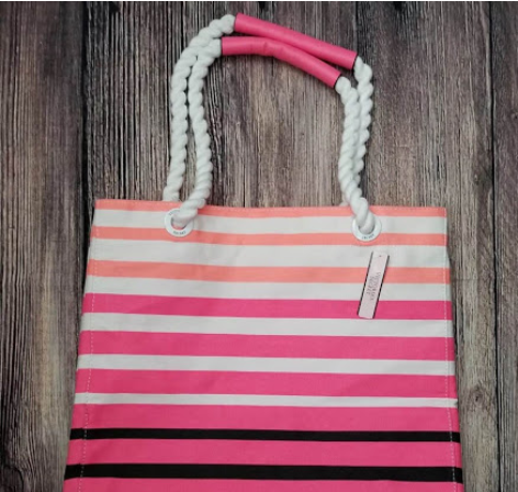 Pink Striped Yoga Bag
