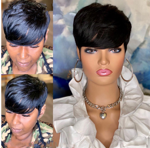 Short Hair Fluffy Black Headgear Image 2