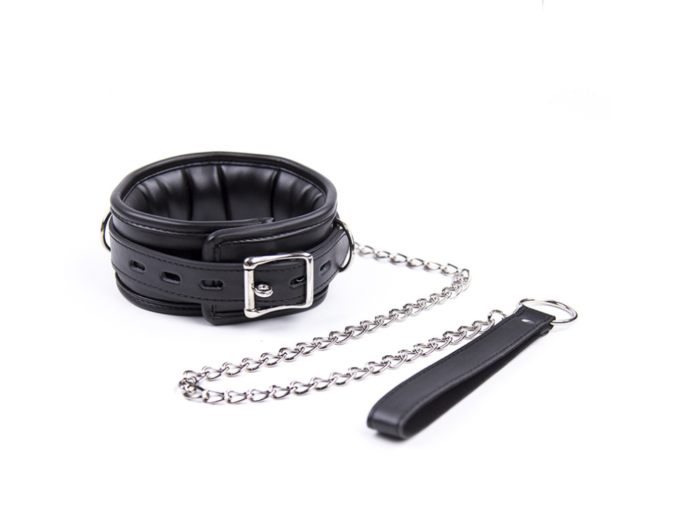 Leather-edged neck collar image 1