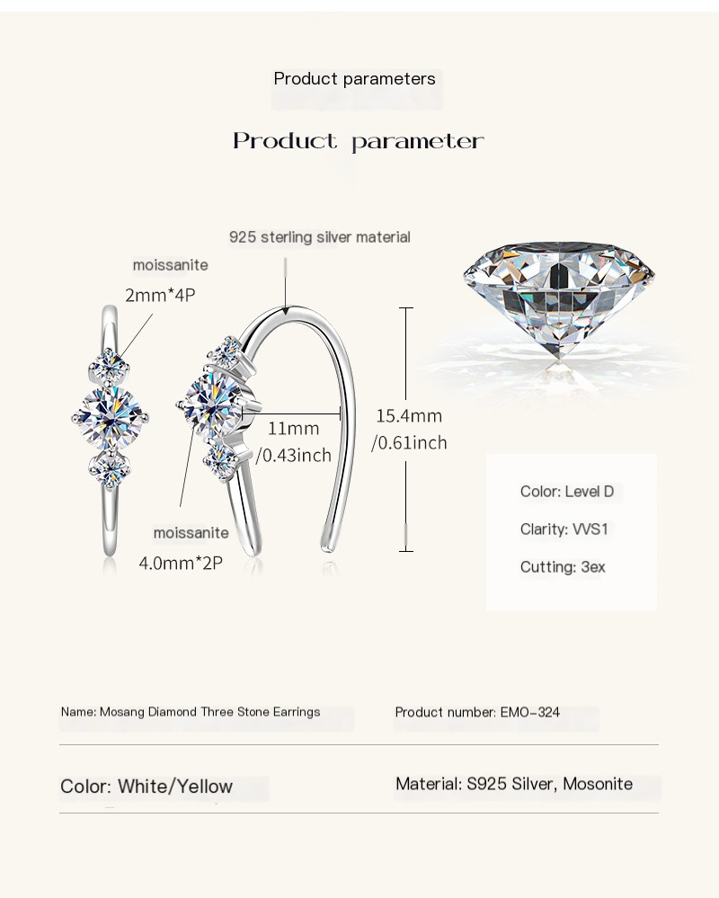 Impresionantes Pendientes de Diamantes Mosanj