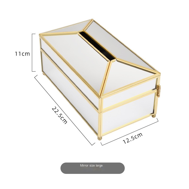 Brass Glass Tissue Box Image 4