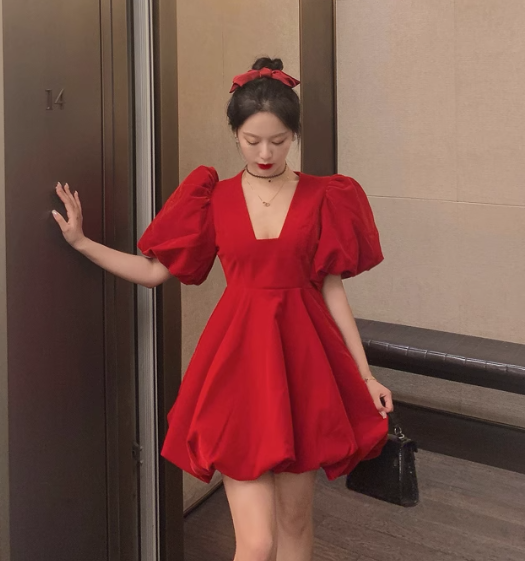 Vintage Fugitive Princess Dress Red