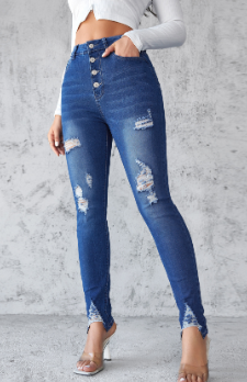 Women Hand Worn High Rise Cropped Jeans Image 3