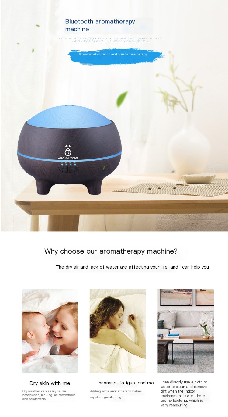 Woodgrain Bluetooth Music Aromatherapy Machine - Image 1