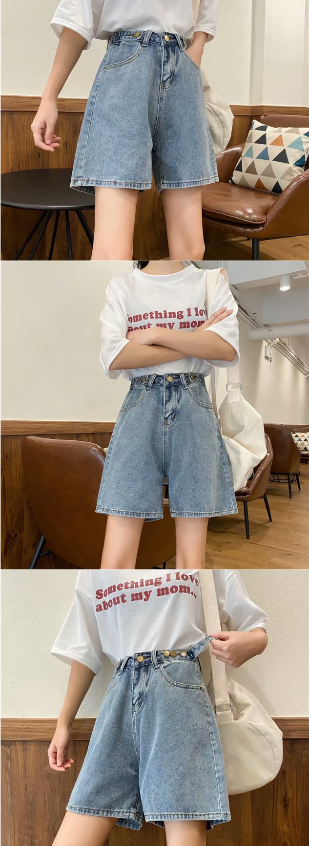 High-Waisted Denim Shorts