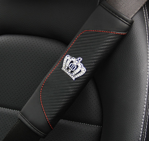 High Quality Diamond Crown Car Seat Belt Cover Shoulder Pad Handbrake Gear Lever Interior Accessories