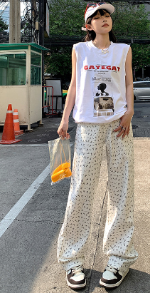Retro Cherry Embroidered Trousers 4