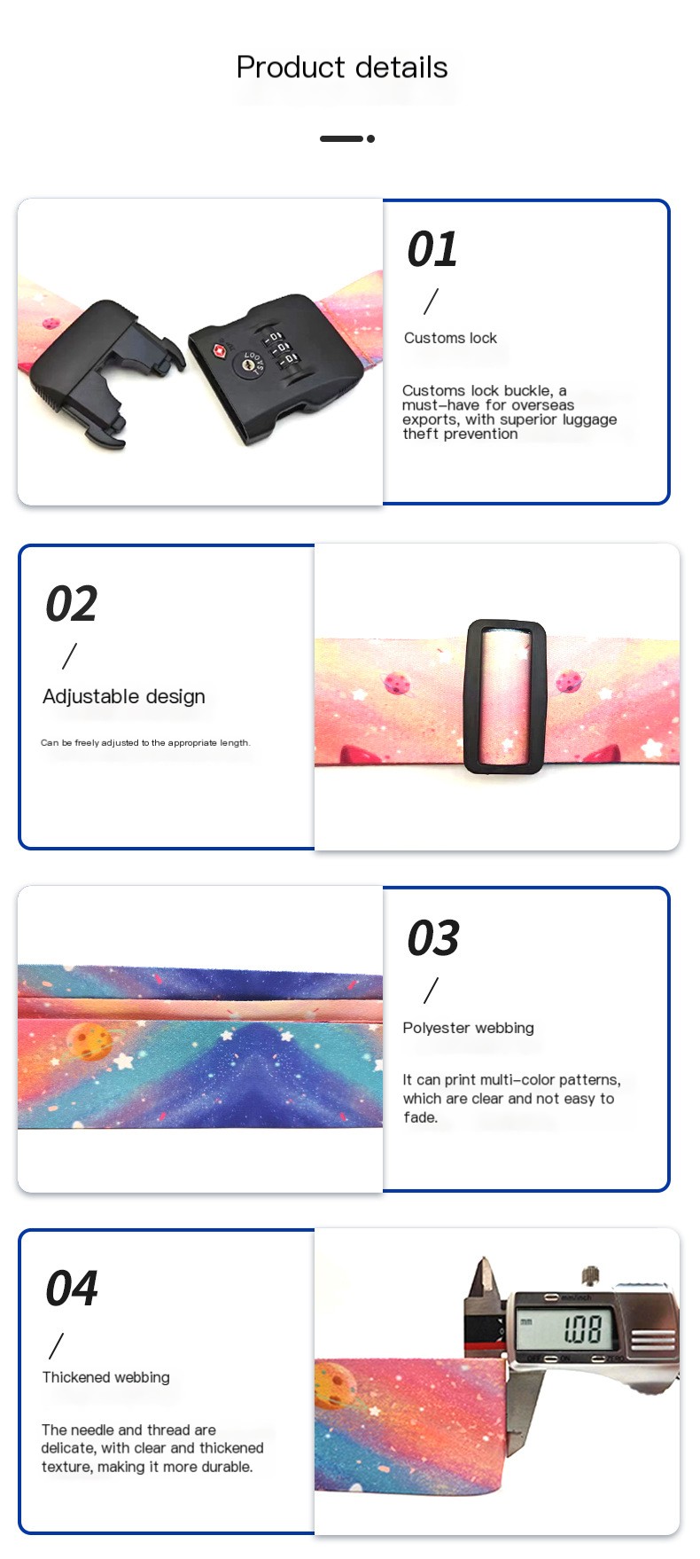TSA Lock Luggage Strap Design 1
