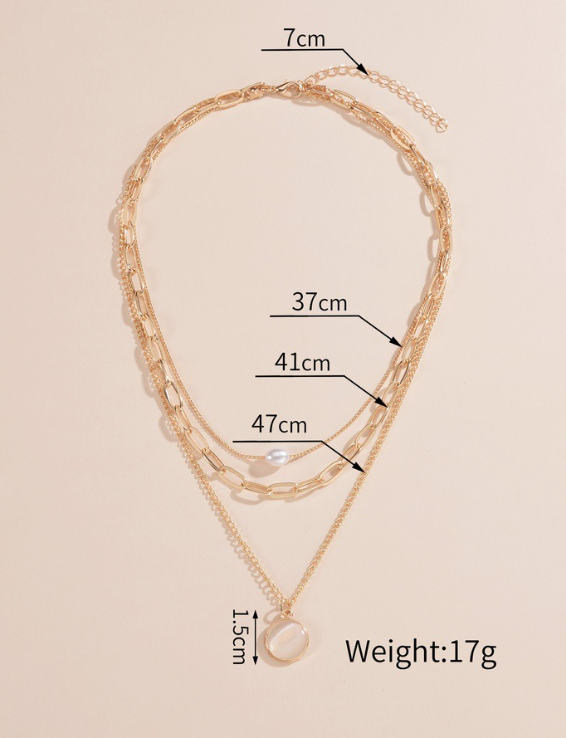 18 Karat Gold-Plated Triple Necklace