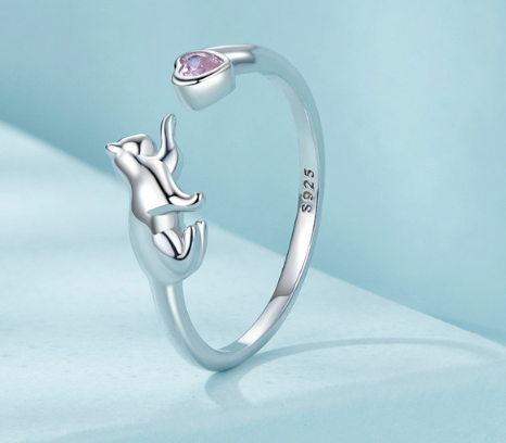 Anel Amor de Gato - Prata 925 e Zircônia