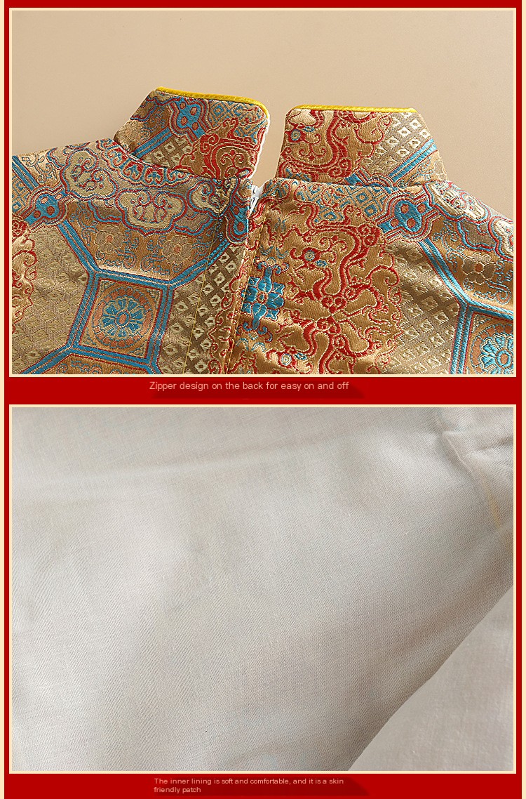 23 autumn new male baby one year old catch weekly birthday party 100 days dress Chinese Tang suit crown dress wholesale