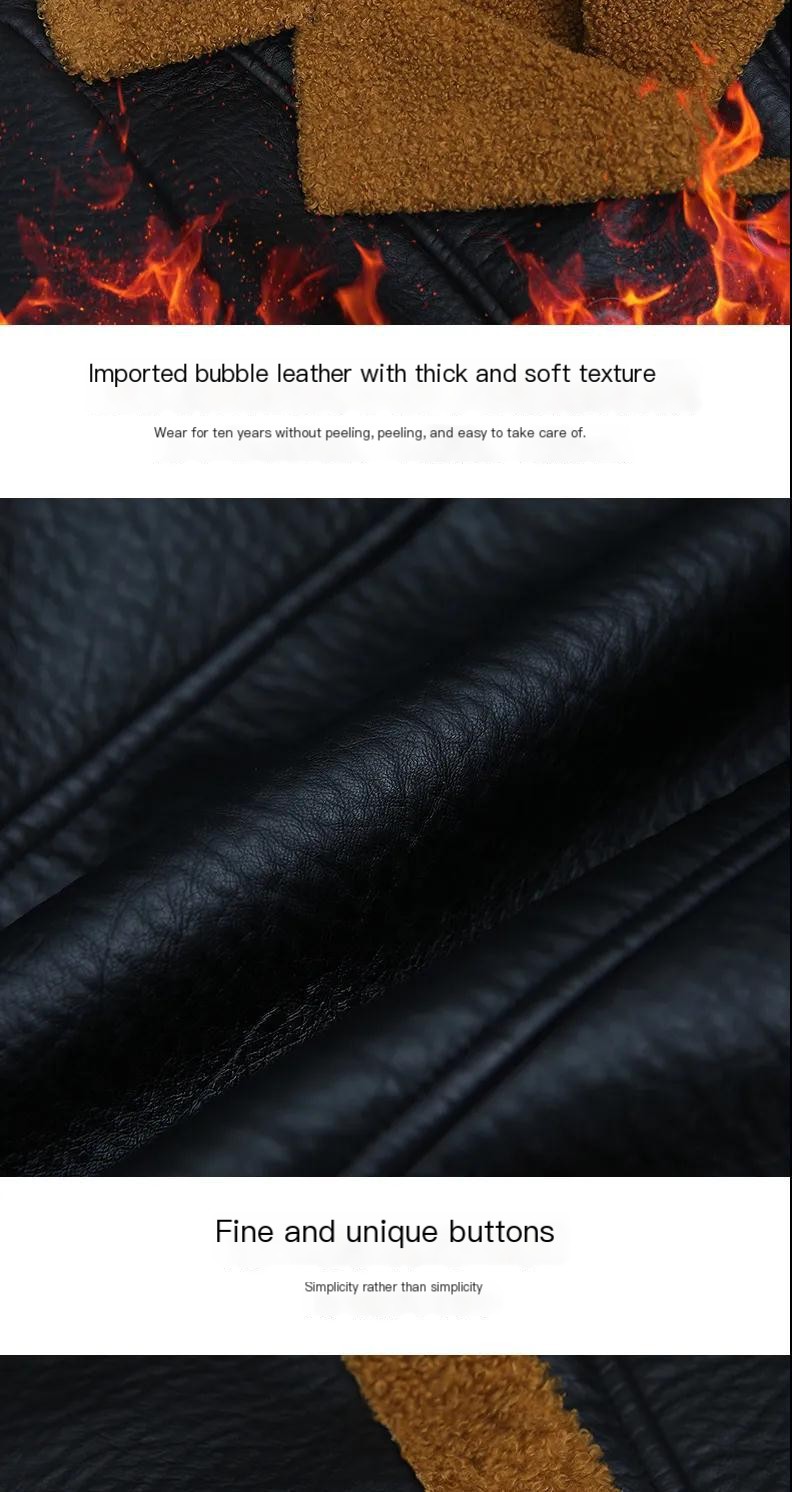 Extra Fleece and Thick Leather Coat