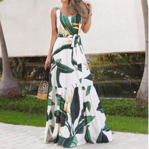 U-neck long dress