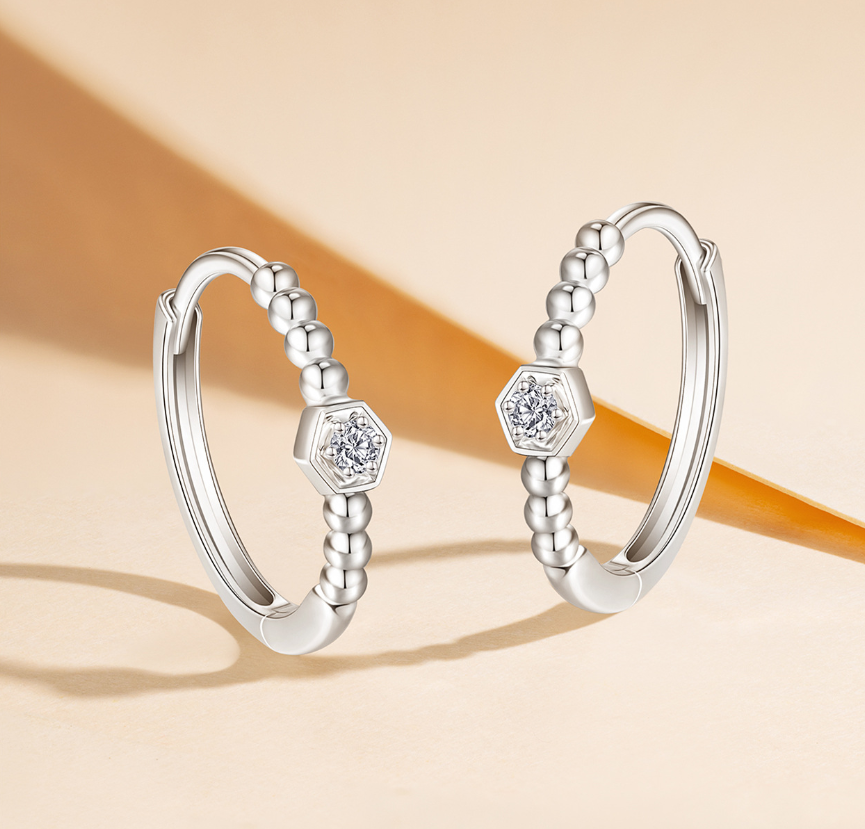 Stylish 925 Silver Spring Buckle Earrings