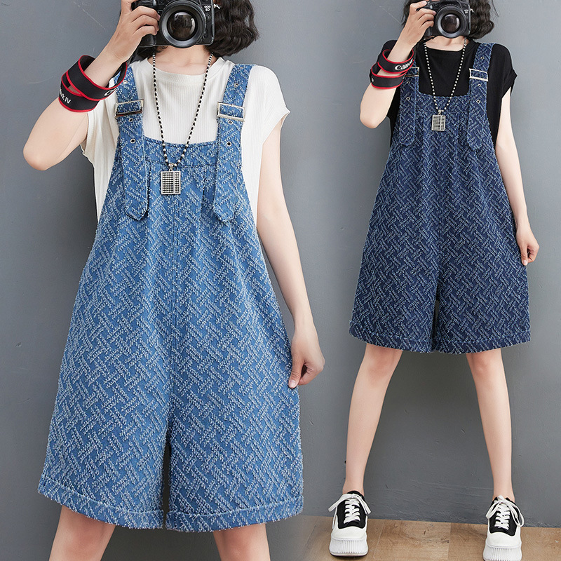 Casual Color Strap Denim Shorts - Image 3