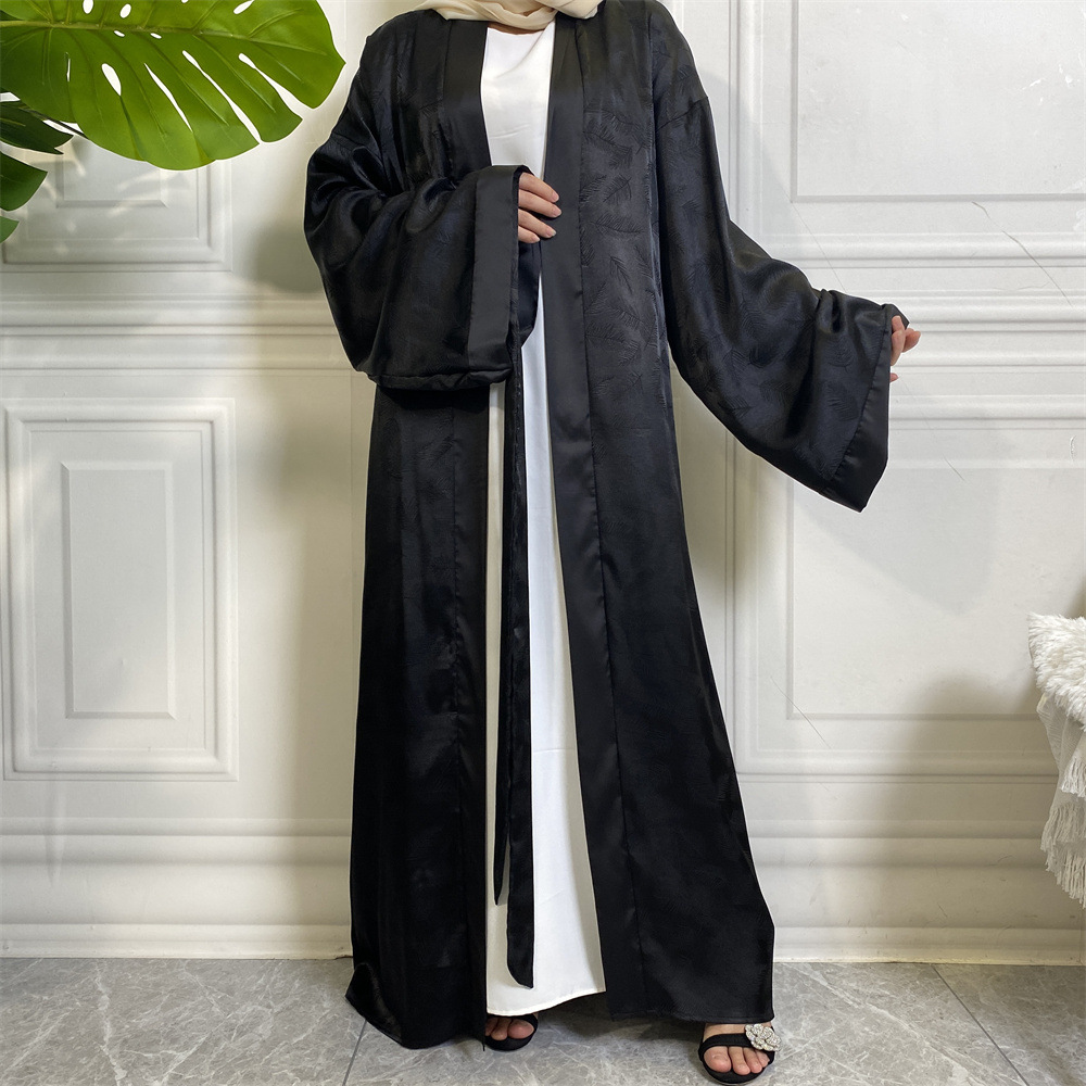 Fashion Printed Satin Cardigan Robe