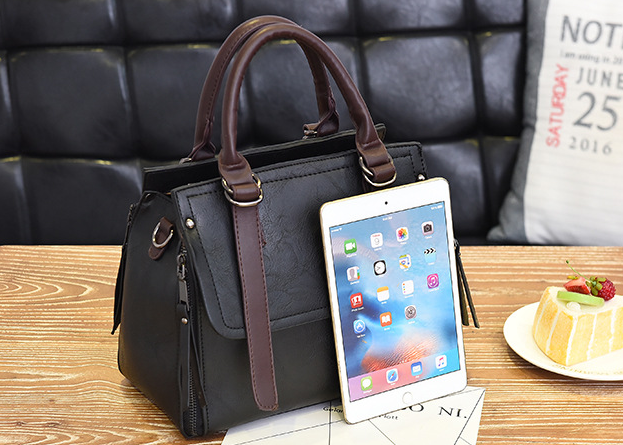 Faux Suede Handbag - Image 2
