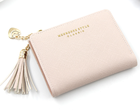 Cross Pattern Tassel Zipper Coin Purse