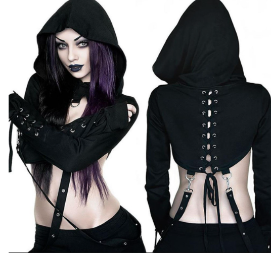 Women's Punk Print Long Sleeve Loose Sweatshirt Image 4