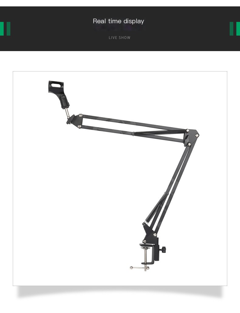 Black Microphone Scissor Arm Stand