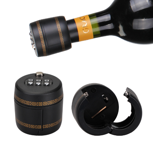 Sealing wine bottle with lock