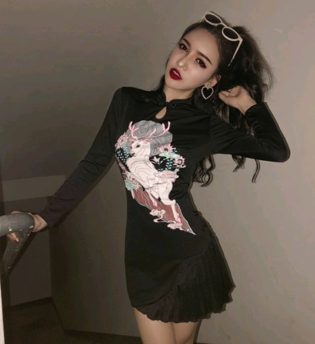 Elegant cheongsam front view