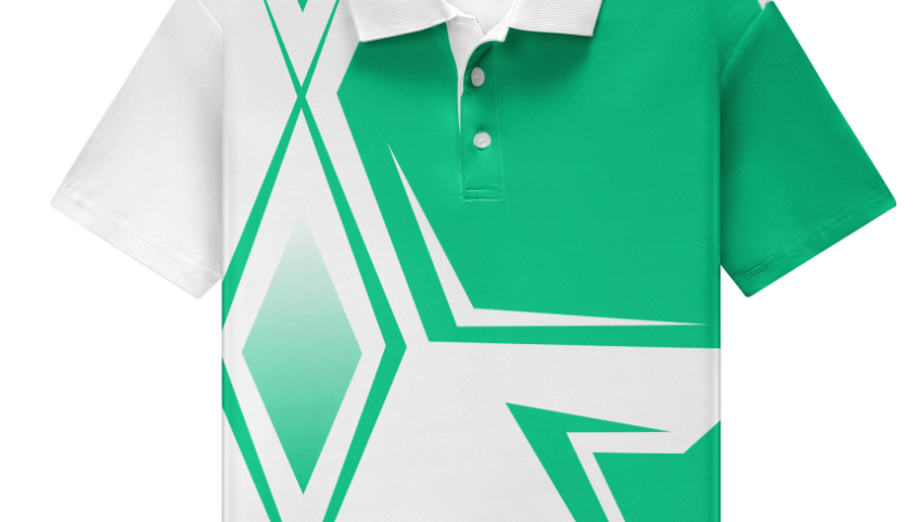 Children's short-sleeved polo shirt summer casual sports geometric pattern printed shirt fashionable lapel comfortable