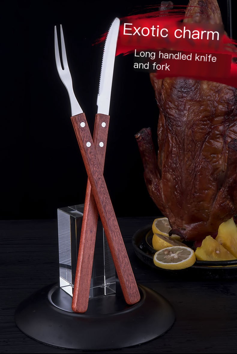 Tibetan Stainless Steel Lamb Knife and Fork Set 1