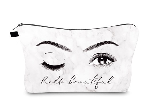 Eyelash Letter Print Cosmetic Bag