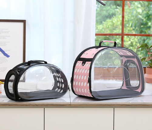 Foldable Pet Bag - transparent view