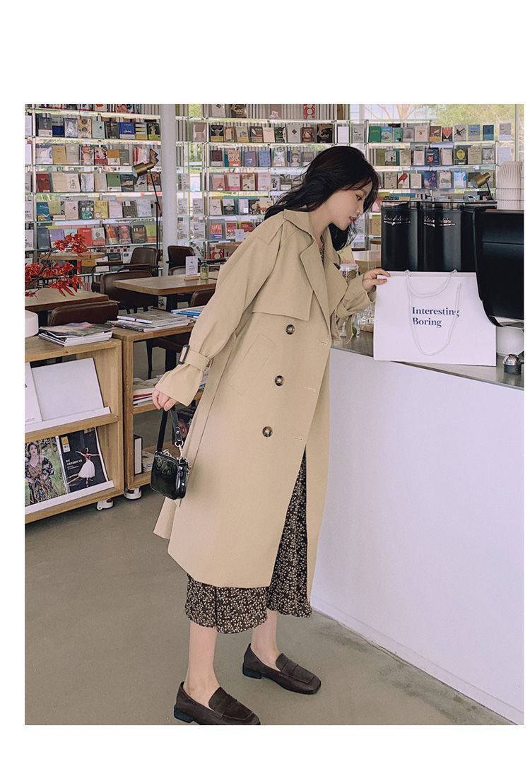 Stylish Slim Autumn Over-the-Knee Coat Image 3