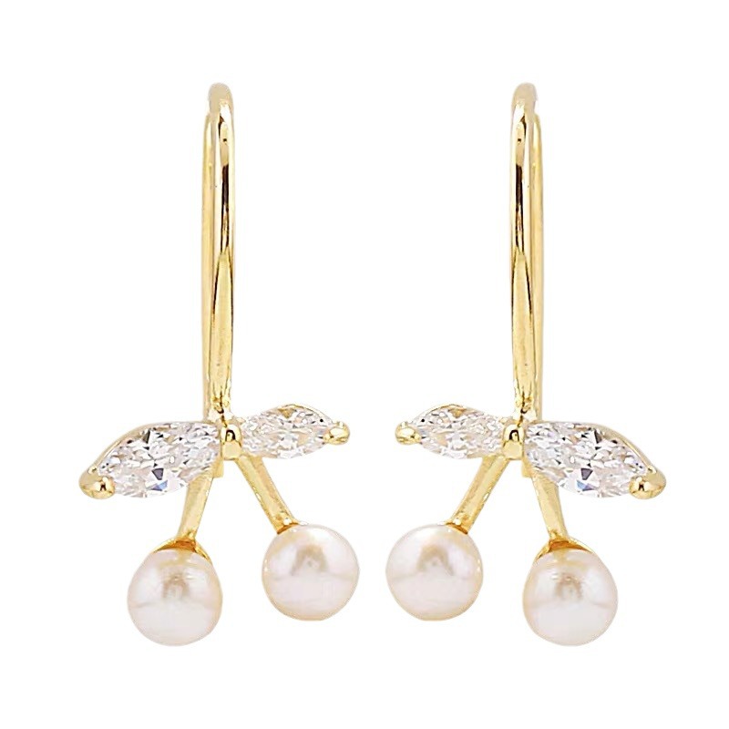 Cherry Earrings on Model