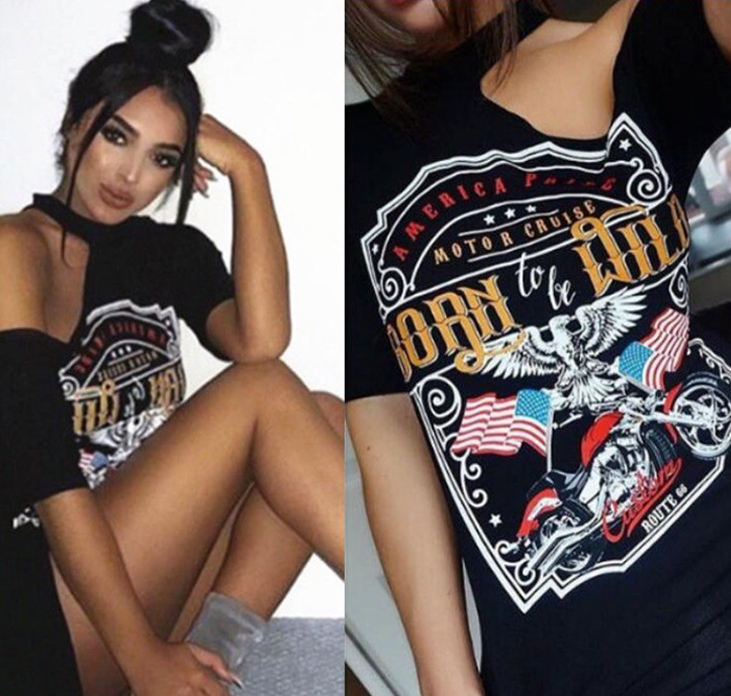 Off-Shoulder Printed T-Shirt