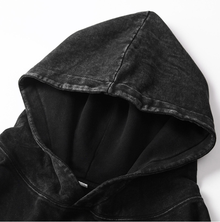 American Style Hip Hop Washed Oversize Hooded Sweater