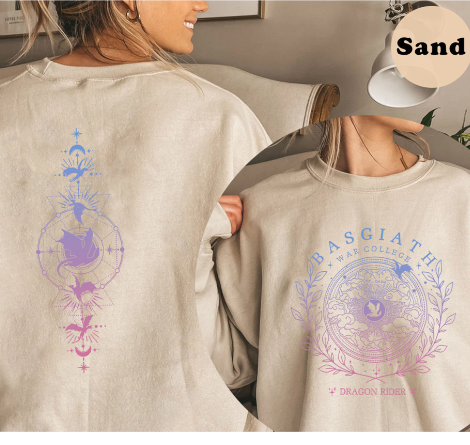 Gold Dragon Fourth Wing Sweatshirt Back View