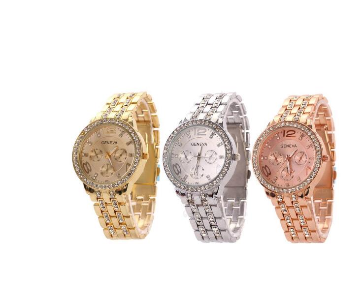 Luxury Diamond-Studded Quartz Watch - Image 1