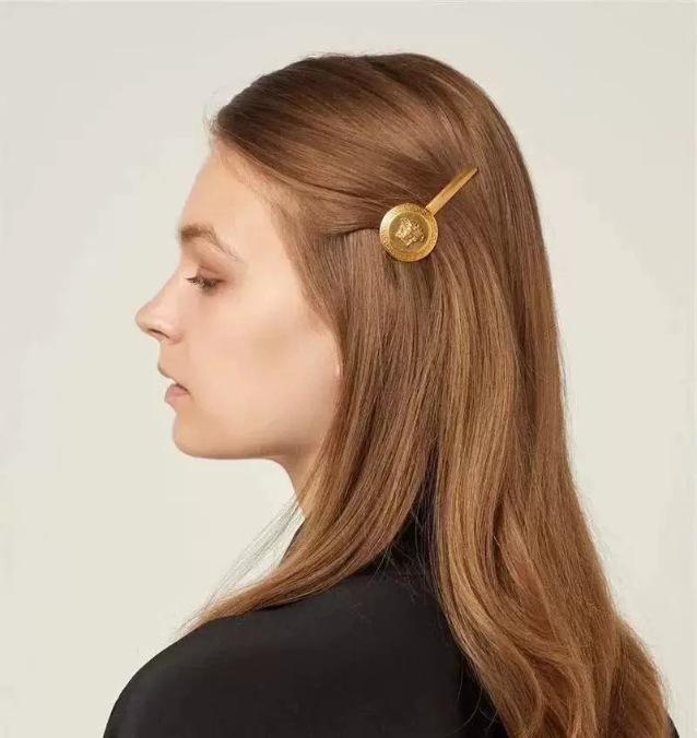 Portrait Copper Badge Hairpin